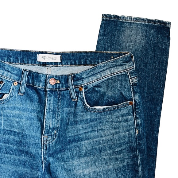 Madewell Women’s Sz 28 Slim Mid Rise Stretch Straight Leg Boy Jean - Picture 6 of 13